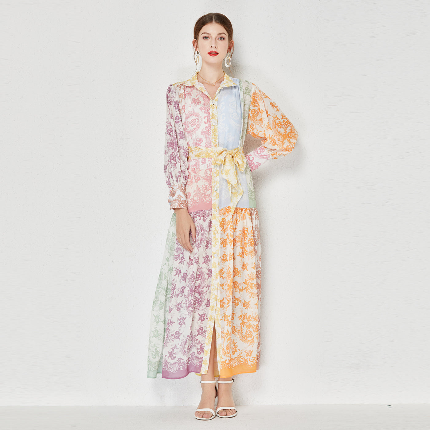Floral Chiffon Maxi Dress