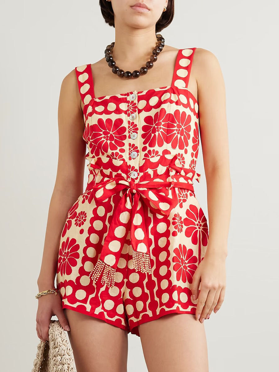Palermo Romper - Red
