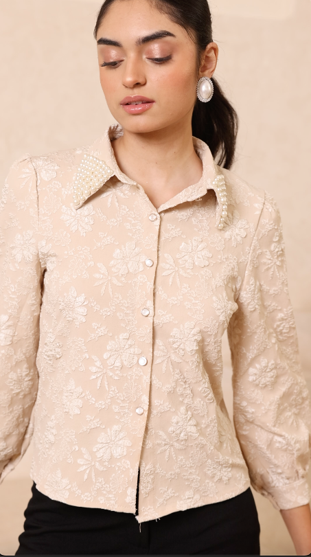 Pearl Jacquard Blouse