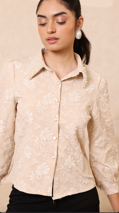 Pearl Jacquard Blouse
