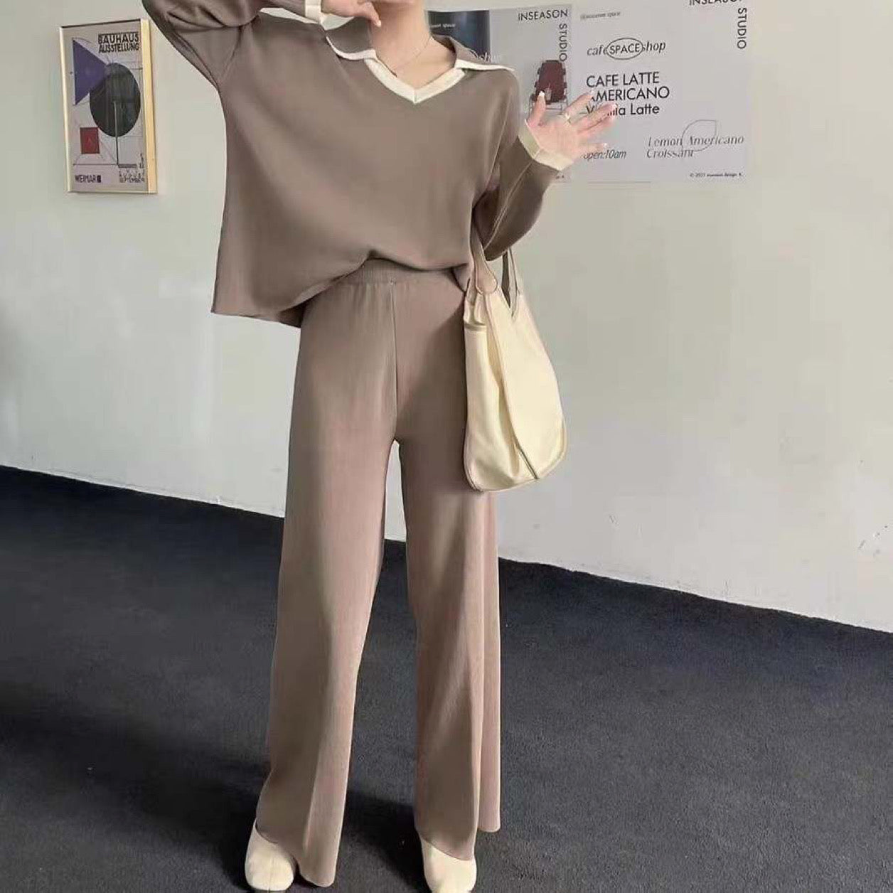 Taupe Knit Coord Set
