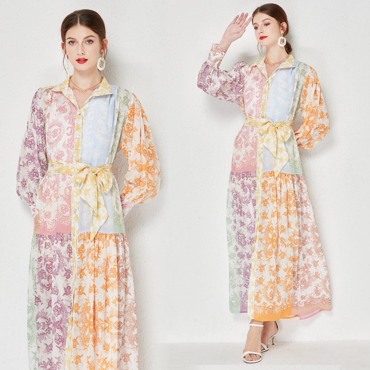 Floral Chiffon Maxi Dress