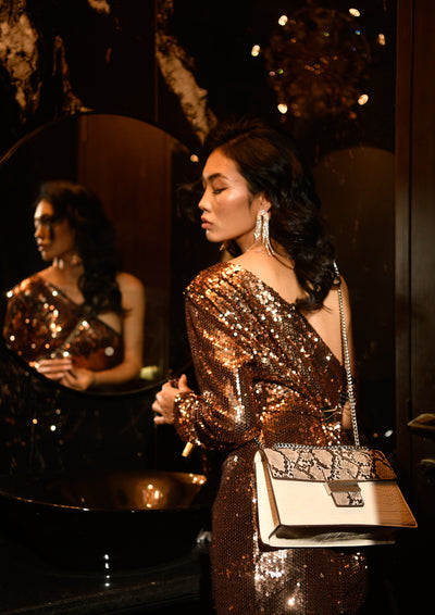 Rose Gold sequin dress