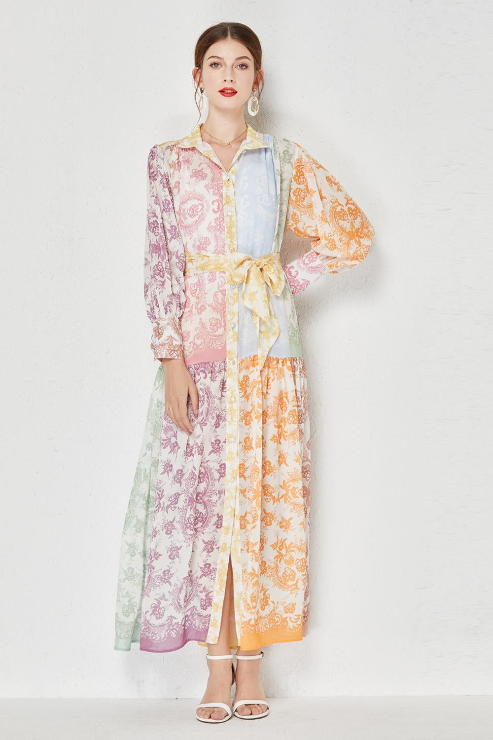 Floral Chiffon Maxi Dress