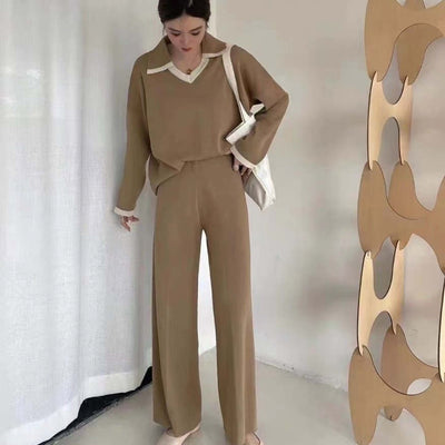 Beige Knit Coord Set