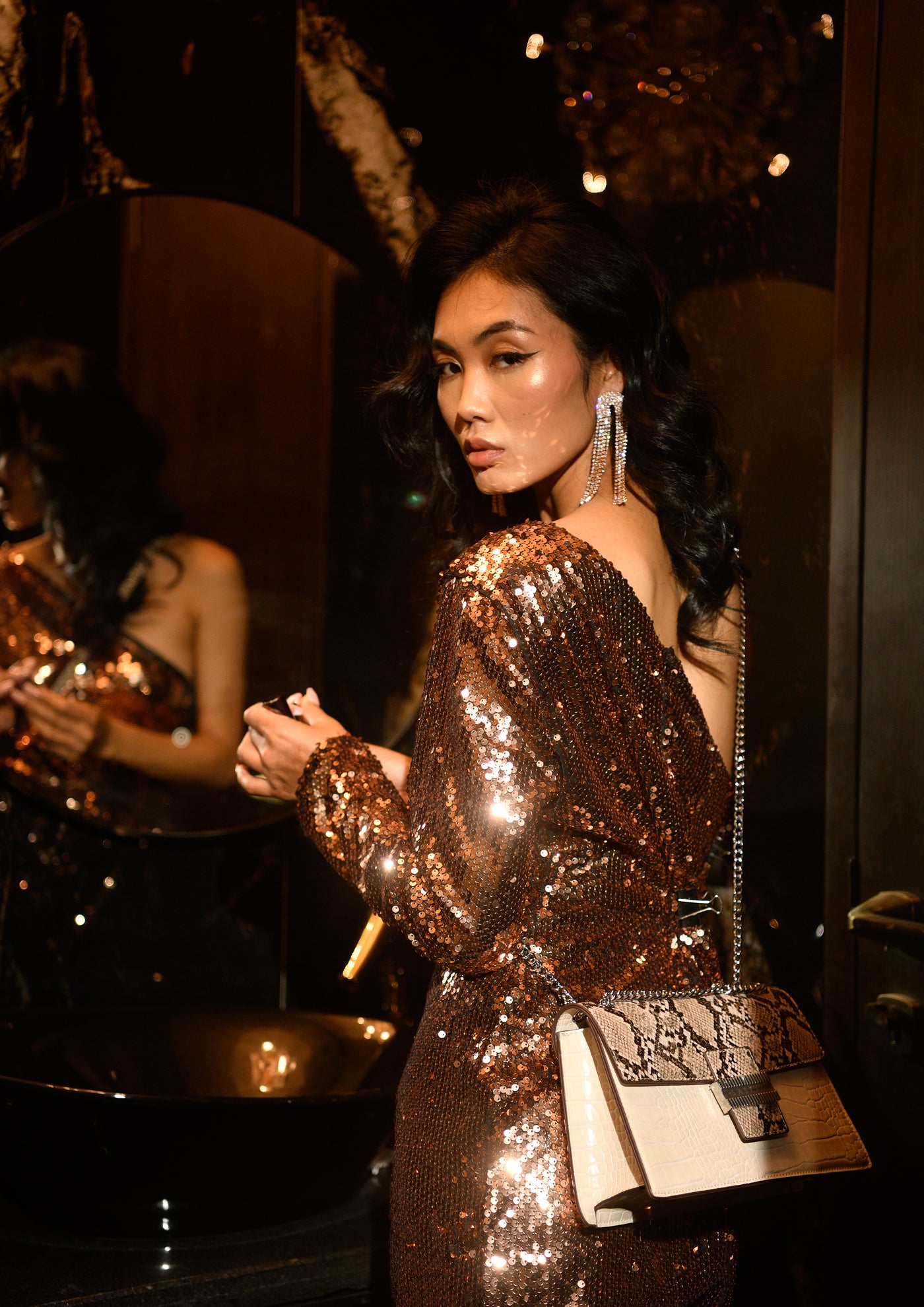 Rose Gold sequin dress