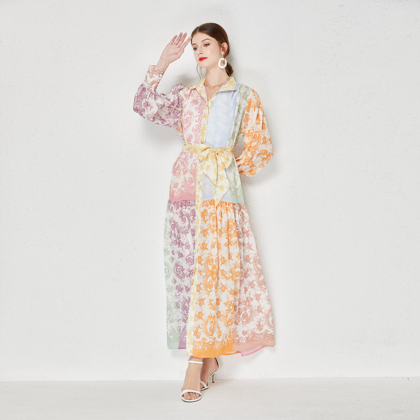 Floral Chiffon Maxi Dress
