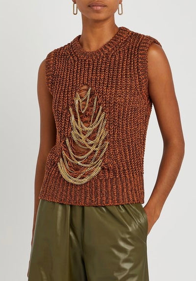 Metal Chain Sleeveless Pullover