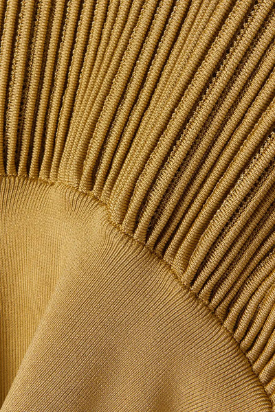 Luxe Metallic Blend Turtleneck Sweater - Tan