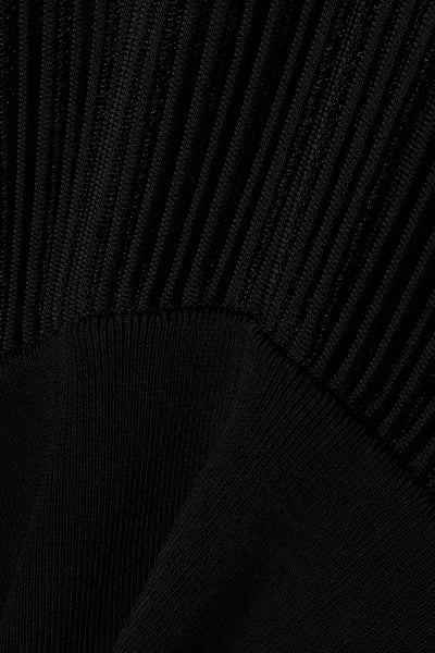 Luxe Metallic Blend Turtleneck Sweater - Black