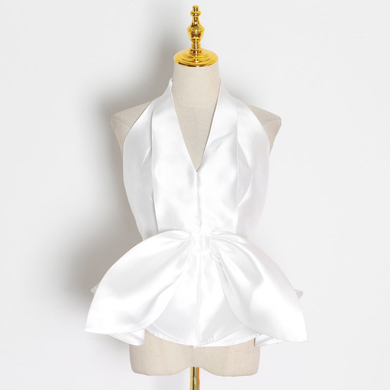 White Halter Neck Top