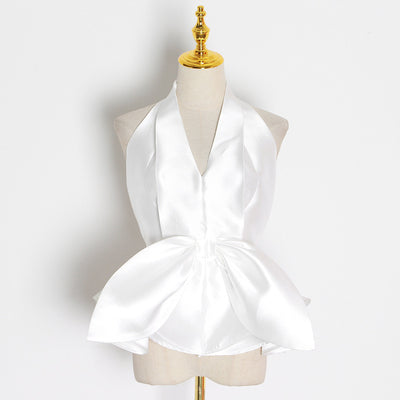 White Halter Neck Top
