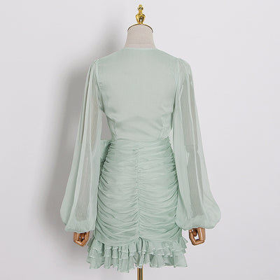 Asymmetrical Ruffle Dress