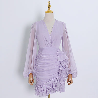 Asymmetrical Ruffle Dress