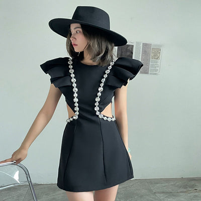 Black embellished dress