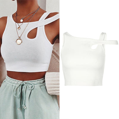 White Ribbed CropTop