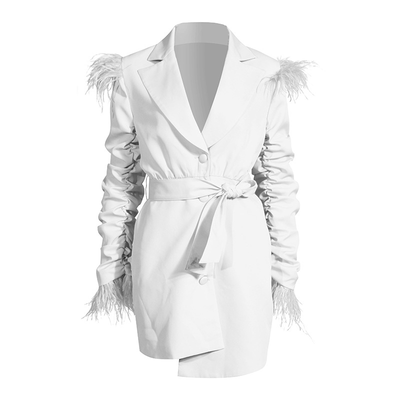Feathered Blazer Dress