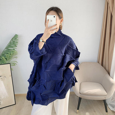 Blue Pleated Top
