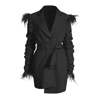 Feathered Blazer Dress