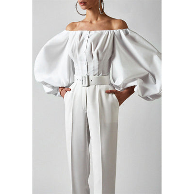 Off Shoulder Balloon Sleeve Top