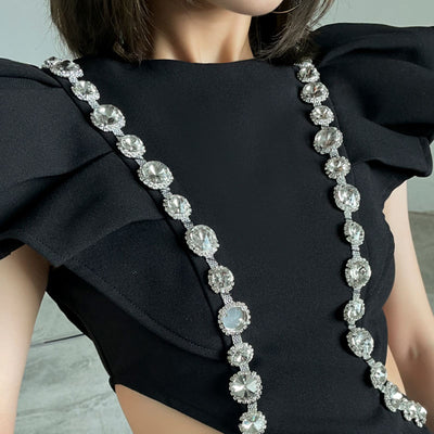 Black embellished dress