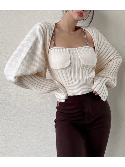 Two piece knit set - cream