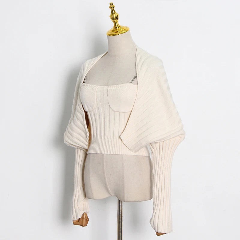 Two piece knit set - cream