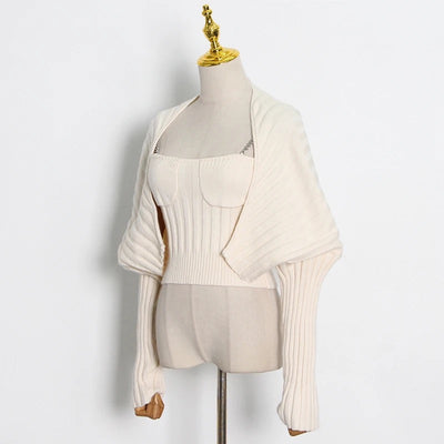 Two piece knit set - cream