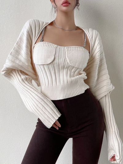 Two piece knit set - cream
