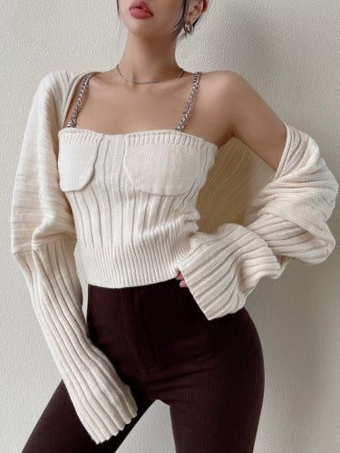 Two piece knit set - cream