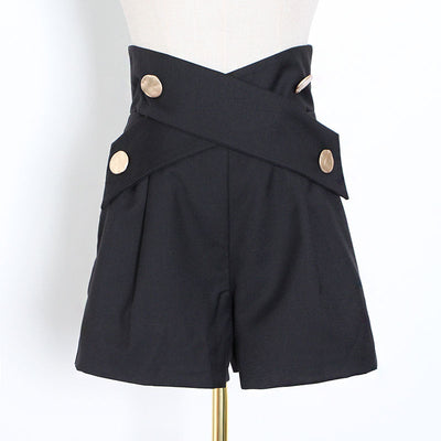High Waist Buttoned Shorts