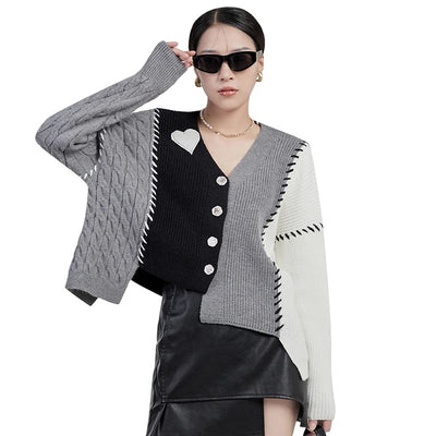 Patchwork color block sweater
