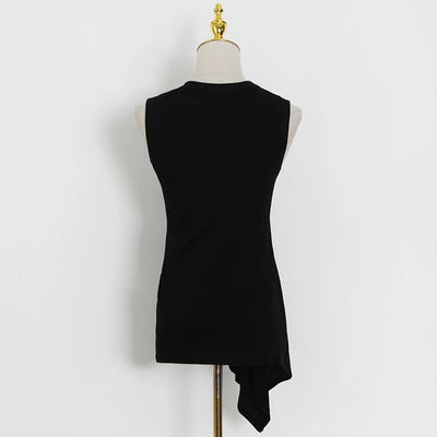 Side draped black top