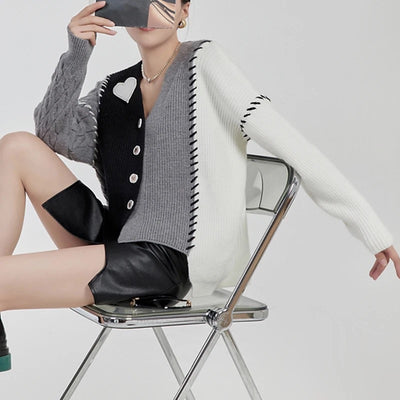 Patchwork color block sweater