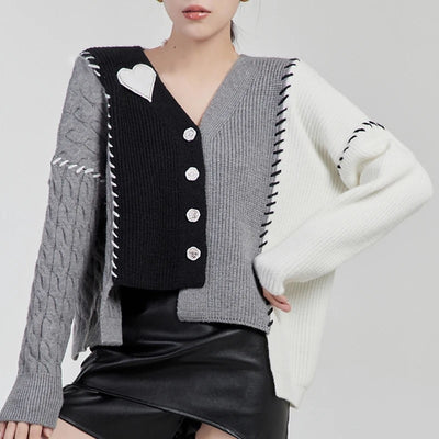 Patchwork color block sweater