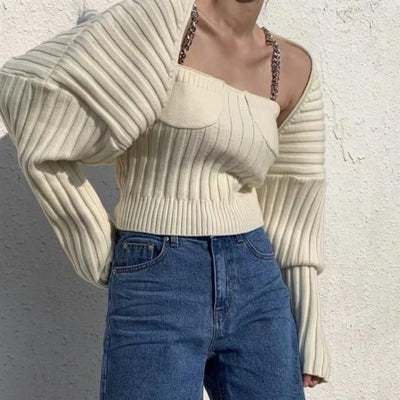 Two piece knit set - cream