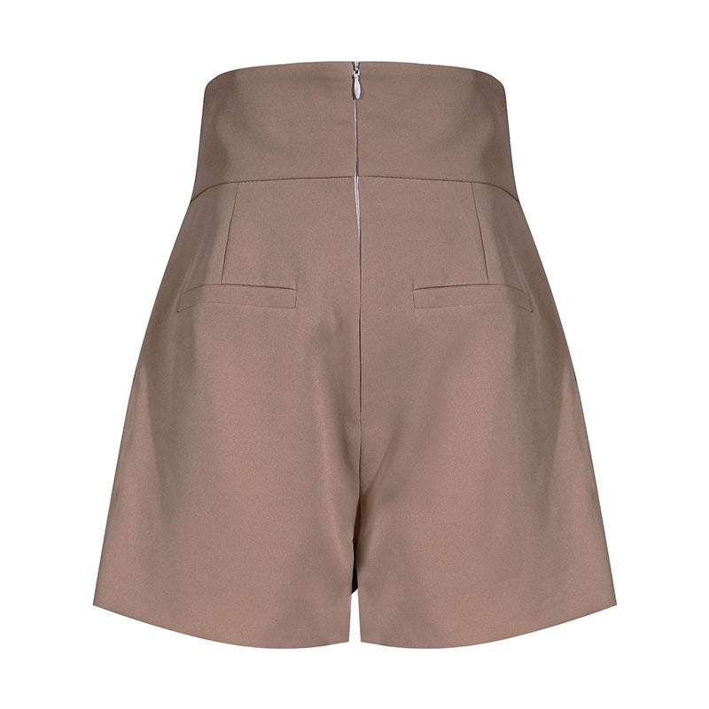 High Waist Buttoned Shorts