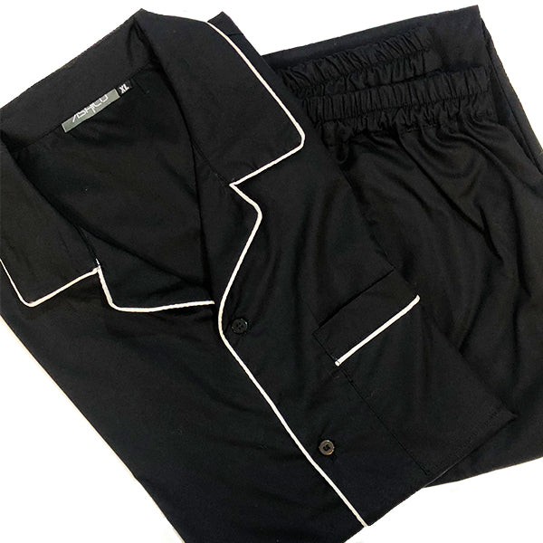 Black Cotton Nightsuit Set